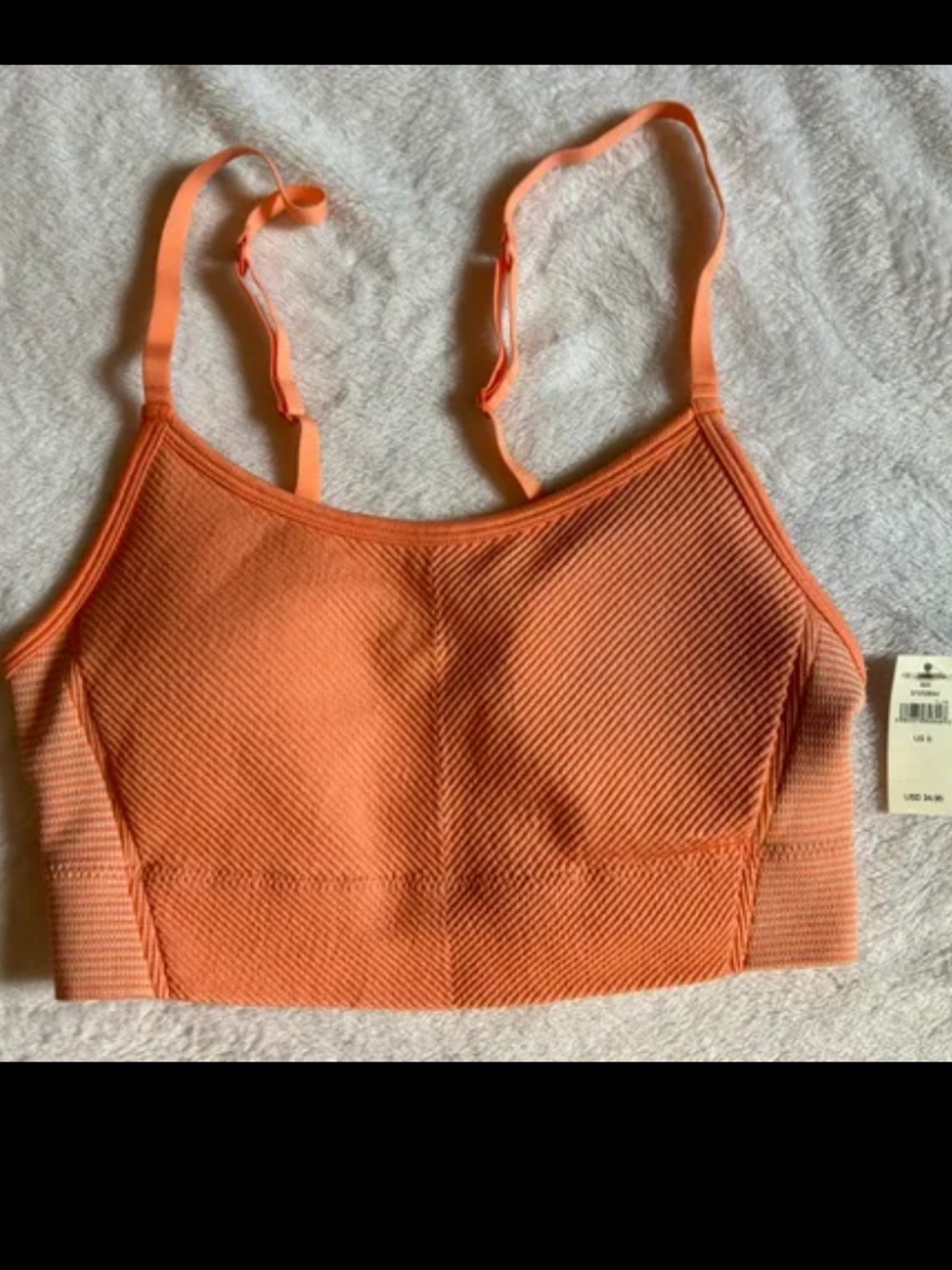 aerie Ribbed Seamless Sports bra / Bralette in Coraly orange-ish - NWT
